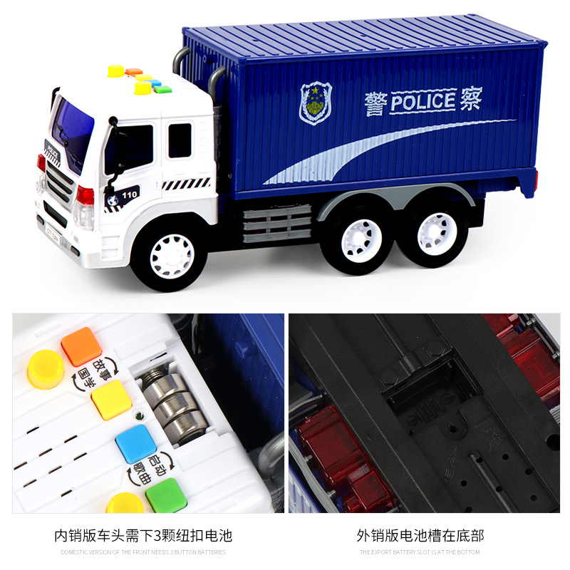 Large Light Music Inertia Toy Car Early Childhood Education Story Machine Garbage Classification Sanitation Car Model Toy