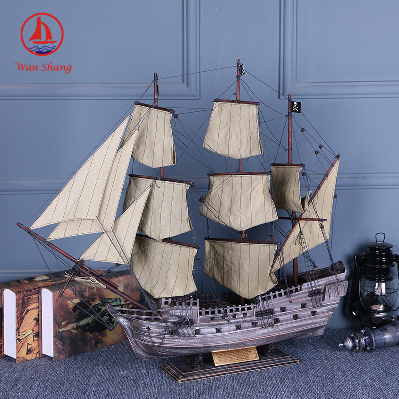 Imitation Real 87cm Pirate Ship Sailboat Decoration Mediterranean Style Crafts Decorations Decoration Ship Model Wholesale