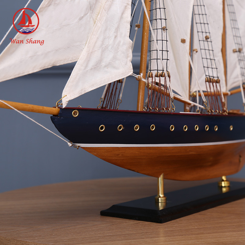 Crafts American Sailboat Office Decoration Ship Model New Simulation Painted Handmade Decorations Can Be Customized Wholesale