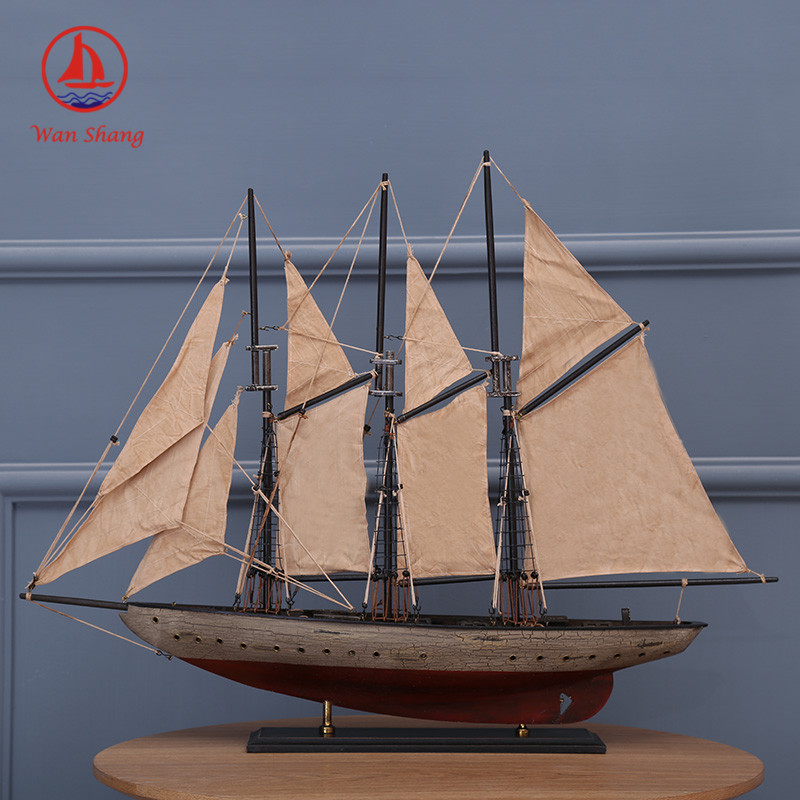 Crafts American Sailboat Office Decoration Ship Model New Simulation Painted Handmade Decorations Can Be Customized Wholesale