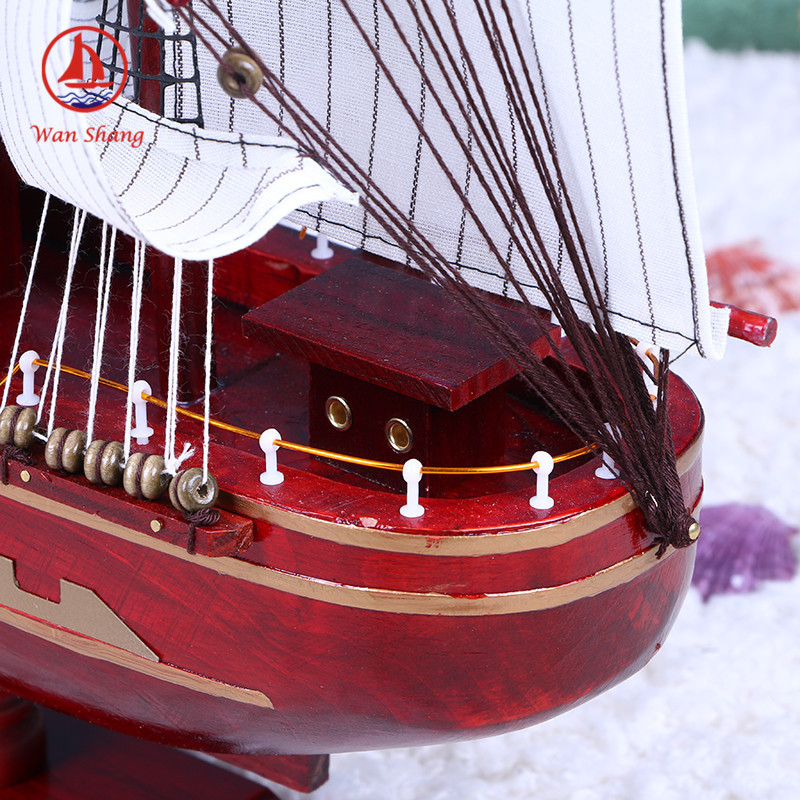 Office Mediterranean Style Pure Hand Worker 80cm Wooden Sailboat Model Decoration Shipment Crafts Decorations Wholesale