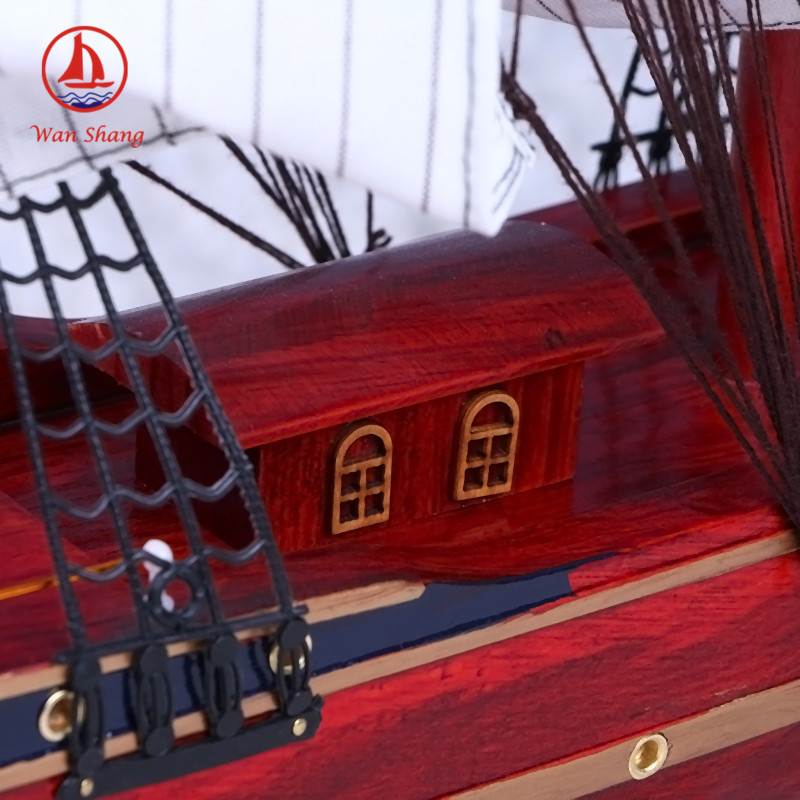 80cm Sailboat Model Marine Series Mediterranean Sailboat Wooden Craftwork Sample Room Ornaments Wholesale