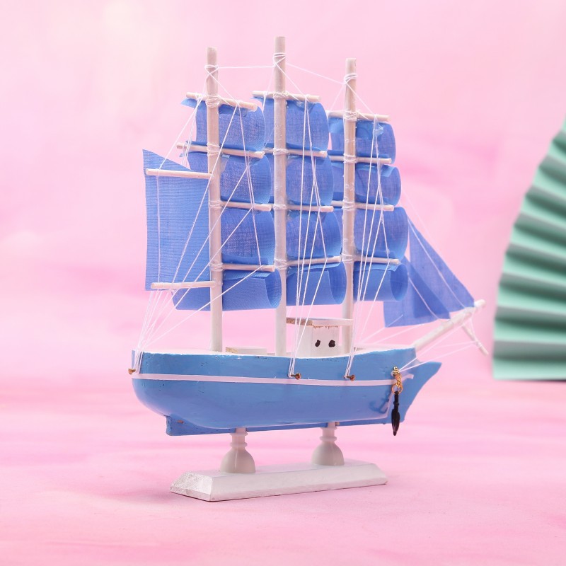 Creative Girl Heart-Solid Wood Sailboat Mediterranean Style Friends Birthday Gift Model Boat with Lights Creative Girl Heart-Solid Wood Sailboat Mediterranean Style Friends Birthday Gift Model Boat with Lights