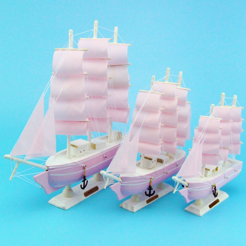Creative Girl Heart-Solid Wood Sailboat Mediterranean Style Friends Birthday Gift Model Boat with Lights Creative Girl Heart-Solid Wood Sailboat Mediterranean Style Friends Birthday Gift Model Boat with Lights
