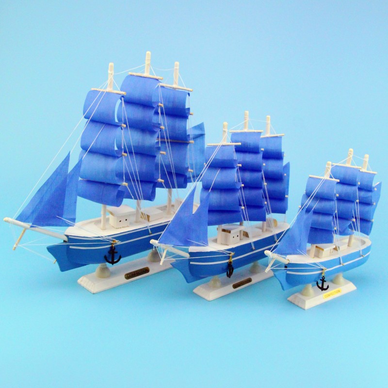 Creative Girl Heart-Solid Wood Sailboat Mediterranean Style Friends Birthday Gift Model Boat with Lights Creative Girl Heart-Solid Wood Sailboat Mediterranean Style Friends Birthday Gift Model Boat with Lights
