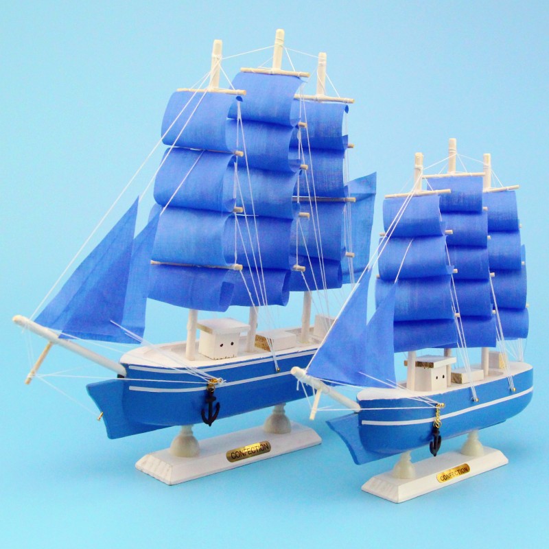 Creative Girl Heart-Solid Wood Sailboat Mediterranean Style Friends Birthday Gift Model Boat with Lights Creative Girl Heart-Solid Wood Sailboat Mediterranean Style Friends Birthday Gift Model Boat with Lights