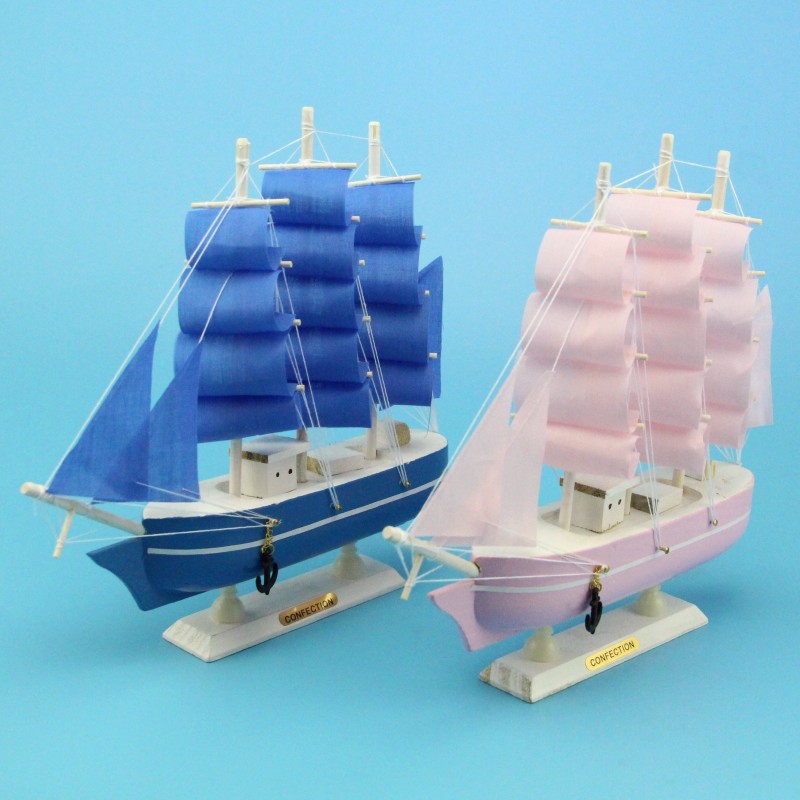 Creative Girl Heart-Solid Wood Sailboat Mediterranean Style Friends Birthday Gift Model Boat with Lights Creative Girl Heart-Solid Wood Sailboat Mediterranean Style Friends Birthday Gift Model Boat with Lights