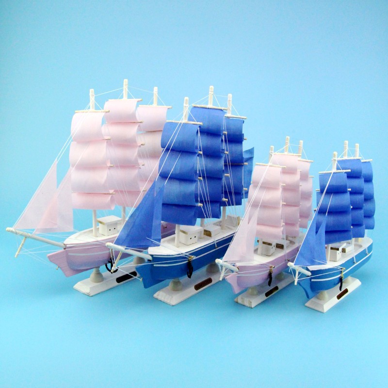 Creative Girl Heart-Solid Wood Sailboat Mediterranean Style Friends Birthday Gift Model Boat with Lights Creative Girl Heart-Solid Wood Sailboat Mediterranean Style Friends Birthday Gift Model Boat with Lights