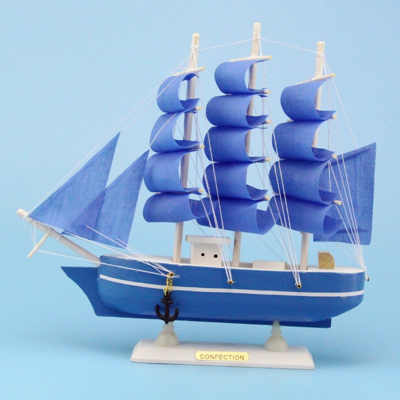 Creative Girl Heart-Solid Wood Sailboat Mediterranean Style Friends Birthday Gift Model Boat with Lights Creative Girl Heart-Solid Wood Sailboat Mediterranean Style Friends Birthday Gift Model Boat with Lights