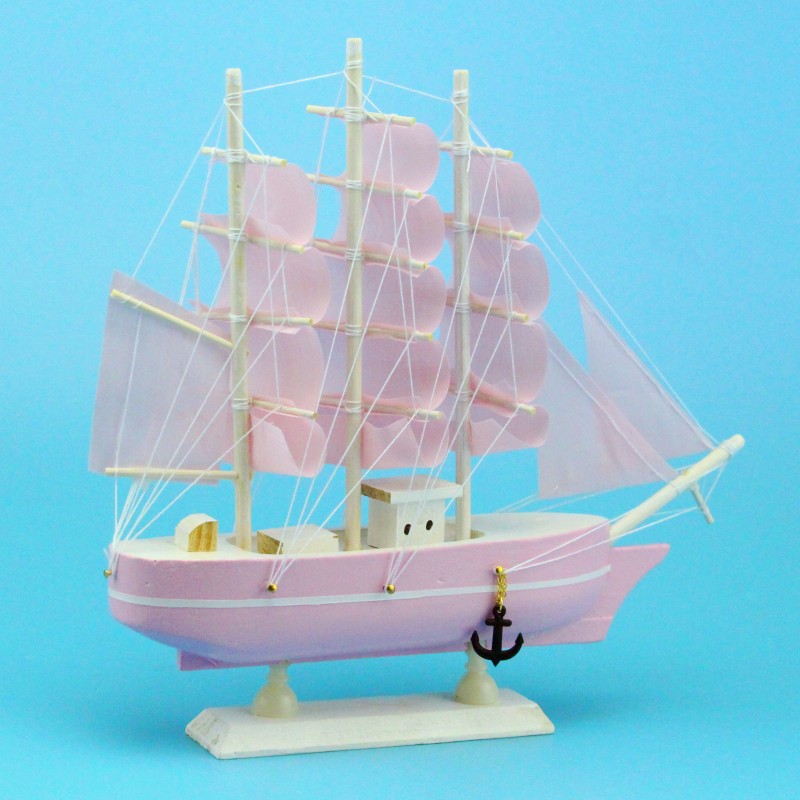 Creative Girl Heart-Solid Wood Sailboat Mediterranean Style Friends Birthday Gift Model Boat with Lights Creative Girl Heart-Solid Wood Sailboat Mediterranean Style Friends Birthday Gift Model Boat with Lights