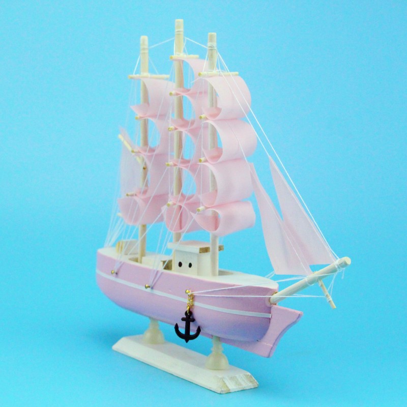 Creative Girl Heart-Solid Wood Sailboat Mediterranean Style Friends Birthday Gift Model Boat with Lights Creative Girl Heart-Solid Wood Sailboat Mediterranean Style Friends Birthday Gift Model Boat with Lights
