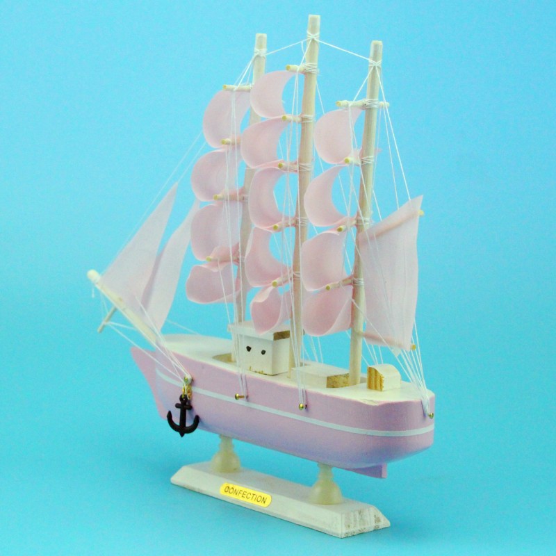 Creative Girl Heart-Solid Wood Sailboat Mediterranean Style Friends Birthday Gift Model Boat with Lights Creative Girl Heart-Solid Wood Sailboat Mediterranean Style Friends Birthday Gift Model Boat with Lights