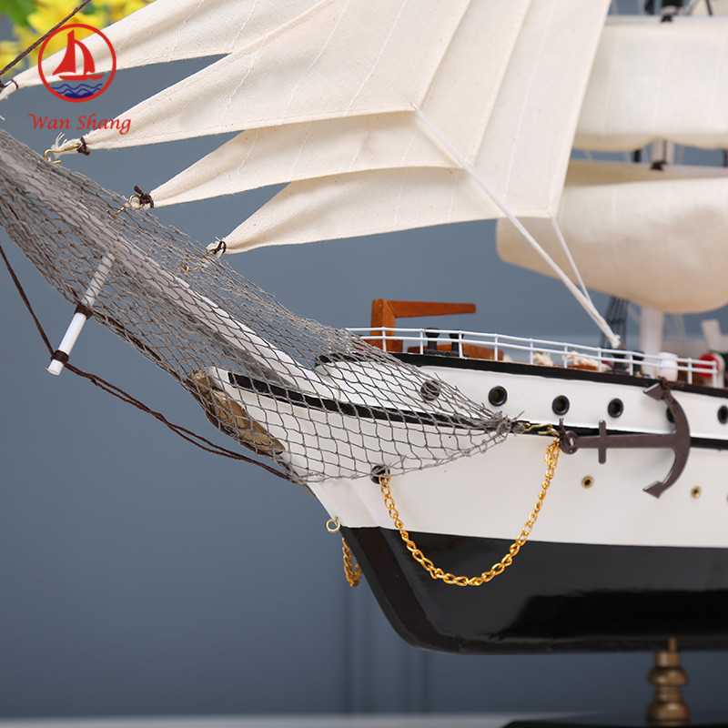 Simulation Model Home Decoration Log Hand-Assembled Sailboat Sailboat Decorative Crafts Decoration Painted Gift