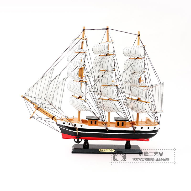 Room Decorations Boys Trendy Desk Furnishings Sailboat Decoration Boys Children's Room Home Wooden Boat Model