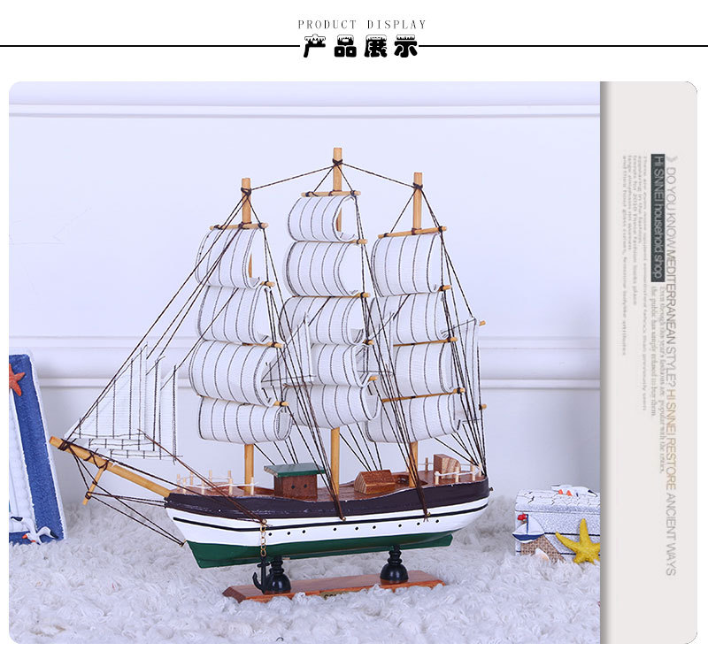Painted Desk Ornaments 33cm Handmade Boat a Variety of Small Simulation Ship Model Solid Wood Window Sailing Crafts Decorations Painted Desk Ornaments 33cm Handmade Boat a Variety of Small Simulation Ship Model Solid Wood Window Sailing Crafts Decorations