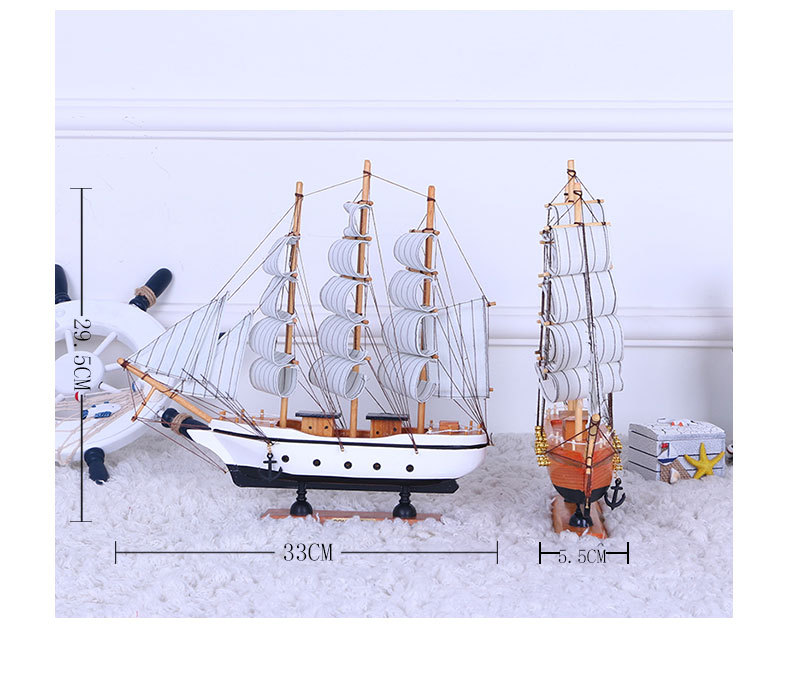 Painted Desk Ornaments 33cm Handmade Boat a Variety of Small Simulation Ship Model Solid Wood Window Sailing Crafts Decorations Painted Desk Ornaments 33cm Handmade Boat a Variety of Small Simulation Ship Model Solid Wood Window Sailing Crafts Decorations