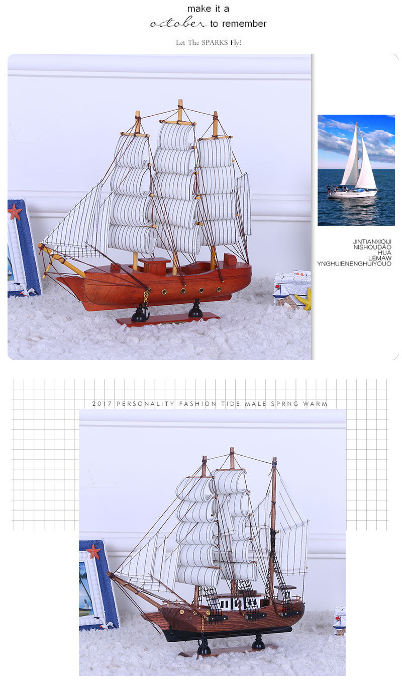 Painted Desk Ornaments 33cm Handmade Boat a Variety of Small Simulation Ship Model Solid Wood Window Sailing Crafts Decorations Painted Desk Ornaments 33cm Handmade Boat a Variety of Small Simulation Ship Model Solid Wood Window Sailing Crafts Decorations