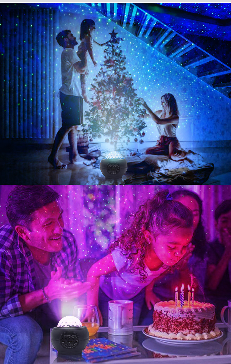 New Laser Light Starry Sky Projection Lamp Ceiling Lamp Bluetooth Music USB Starry Flame Water Pattern LED Night Light New Laser Light Starry Sky Projection Lamp Ceiling Lamp Bluetooth Music USB Starry Flame Water Pattern LED Night Light
