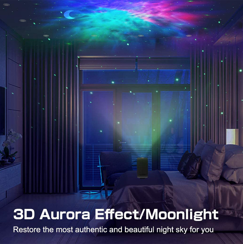 Laser Starry Sky Projection Lamp Projector 3D Nebula Sleep Aid Small Night Lamp with Bluetooth Music Lamp