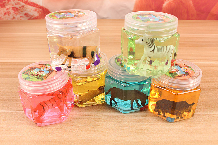 Animal Hexagonal Bottle Crystal Mud Colored Clay DIY Jelly Mud Plasticine Transparent Crystal Mud Light Brickearth