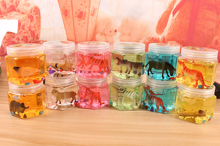 Animal Hexagonal Bottle Crystal Mud Colored Clay DIY Jelly Mud Plasticine Transparent Crystal Mud Light Brickearth