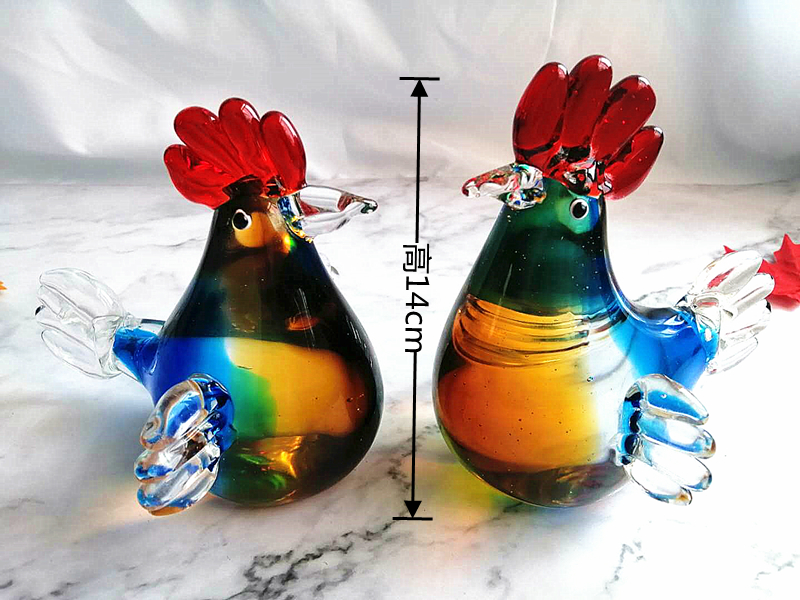 Crystal Rooster Hen Wine Cabinet Decoration Glass Glass Craft Creative 12 Zodiac Crystal Animal