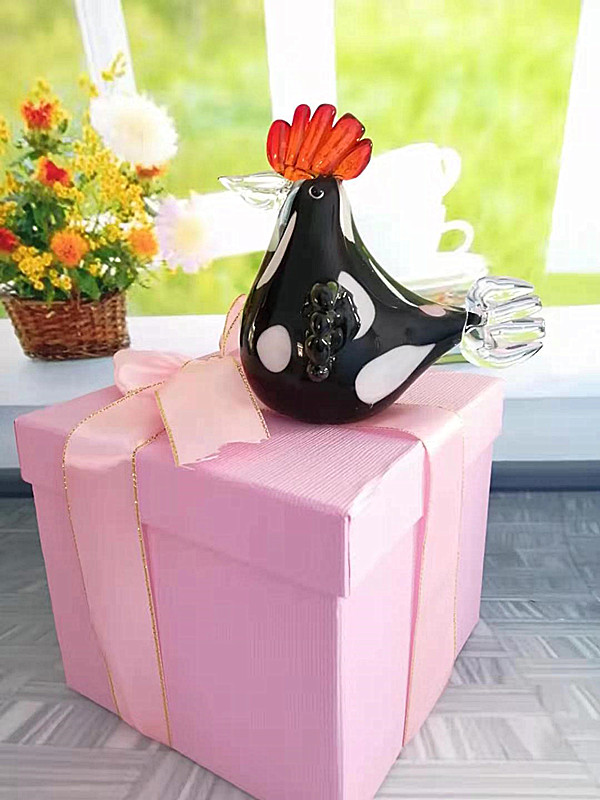 Crystal Rooster Hen Wine Cabinet Decoration Glass Glass Craft Creative 12 Zodiac Crystal Animal