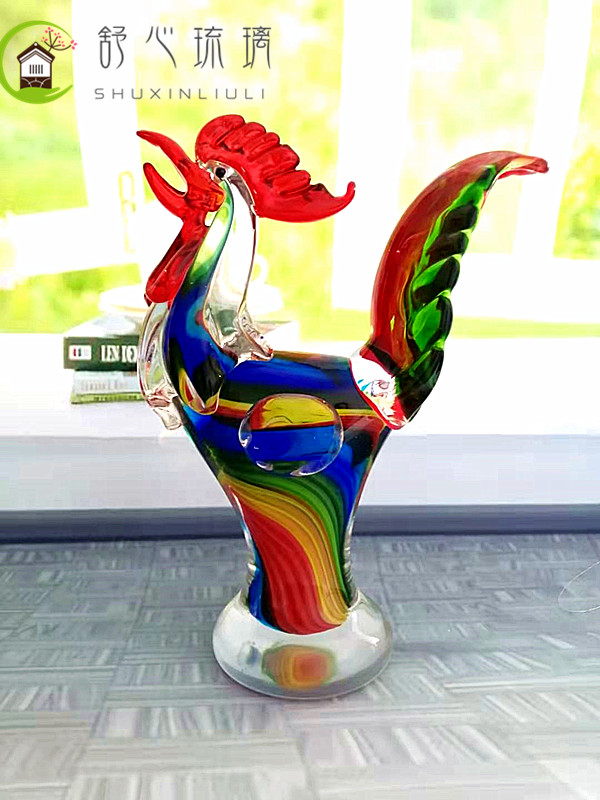 Crystal Rooster Hen Wine Cabinet Decoration Glass Glass Craft Creative 12 Zodiac Crystal Animal