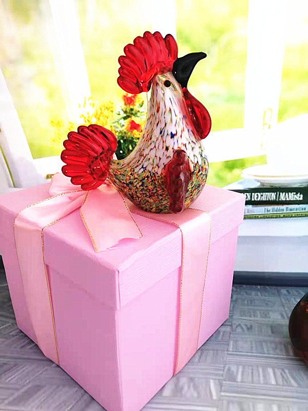 Crystal Rooster Hen Wine Cabinet Decoration Glass Glass Craft Creative 12 Zodiac Crystal Animal