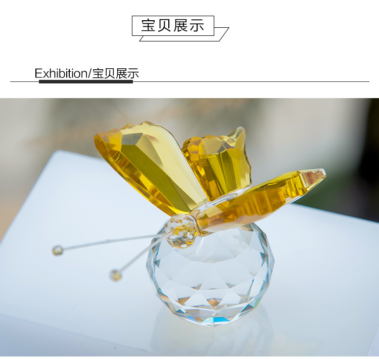 K9 Crystal Butterfly Small Ornaments Crystal Small Animal Ornaments Step into E-Commerce Crystal Animal