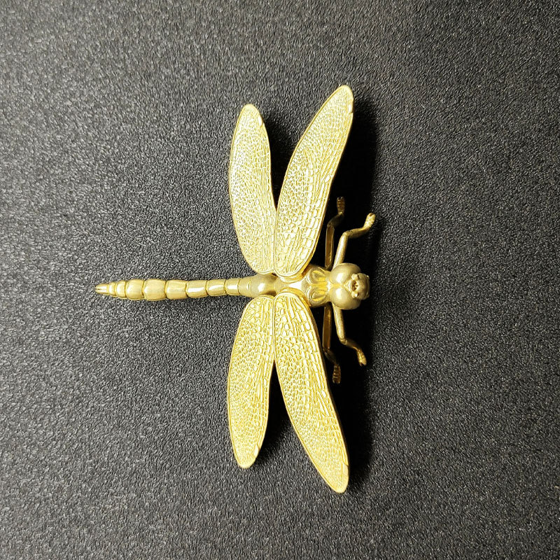 New Chinese Crystal Home Decoration Wings Removable Brass Dragonfly Living Room TV Cabinet Crystal Animal