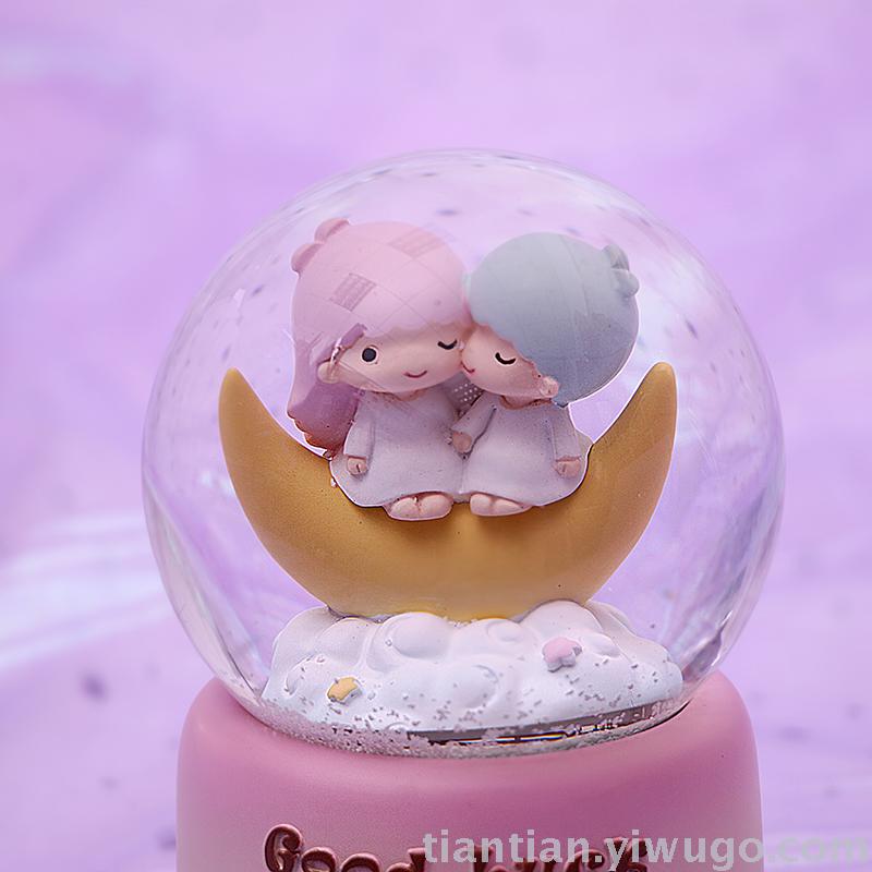 Resin craft set a moonlight little white horse Crystal Ball music box dream Luminous Snowflake Music Box Resin craft set a moonlight little white horse Crystal Ball music box dream Luminous Snowflake Music Box