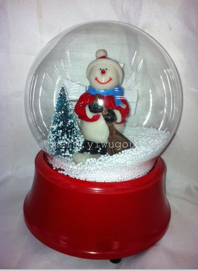 Yiwu factory direct blowing snow Christmas windmill windmill snow dome music boxes music box Christmas gift