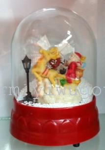 Manufacturers selling Christmas snow blowing windmill Glass Music Box Christmas gift electric snow ball