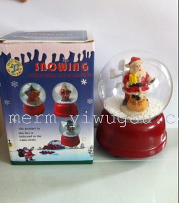 Manufacturers selling Christmas snow blowing windmill Glass Music Box Christmas gift electric snow ball