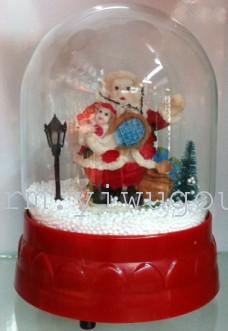 Manufacturers selling Christmas snow blowing windmill Glass Music Box Christmas gift electric snow ball