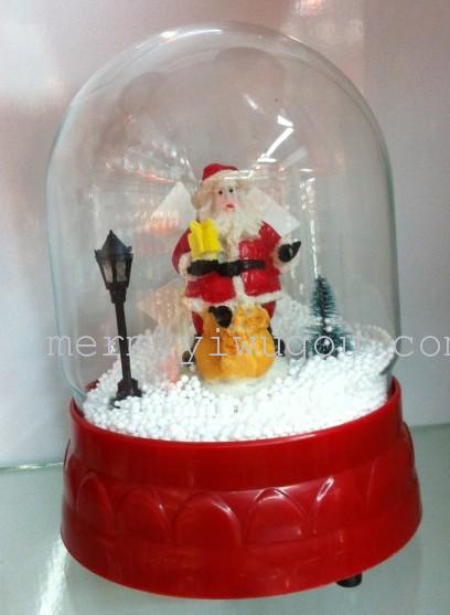 Manufacturers selling Christmas snow blowing windmill Glass Music Box Christmas gift electric snow ball