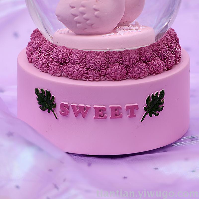 Resin Craft Creative Flamingo Crystal Ball Music box Dream Luminous Snowflake Music Box Resin Craft Creative Flamingo Crystal Ball Music box Dream Luminous Snowflake Music Box