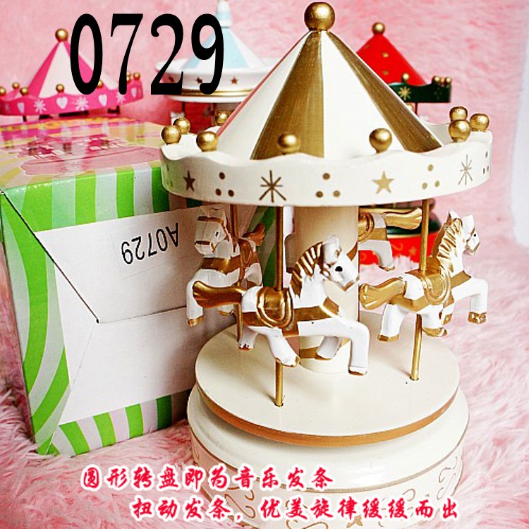 Wooden carousel music box Christmas gifts Birthday gifts Variety of options