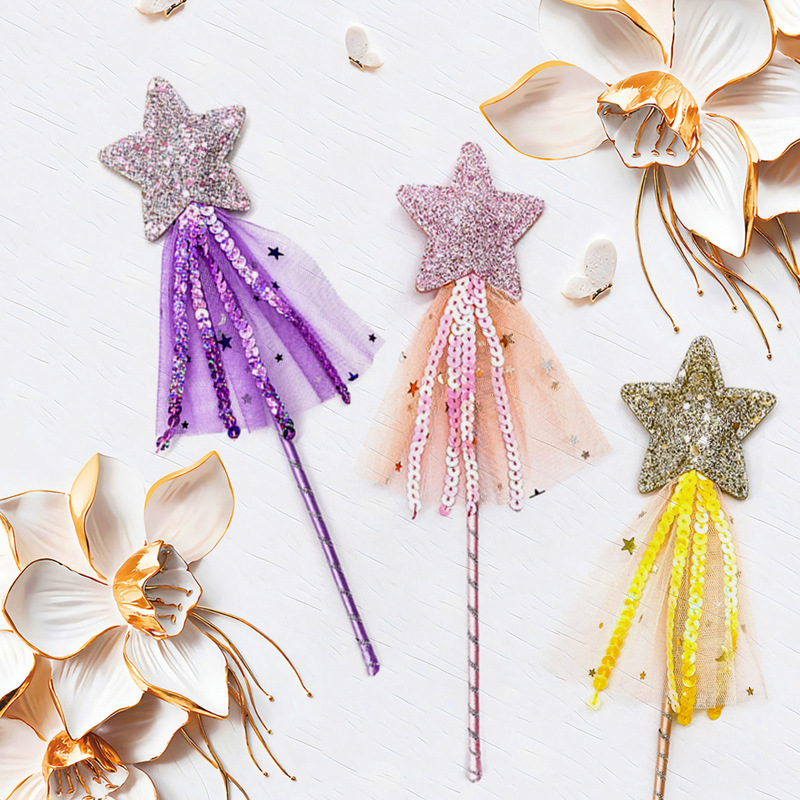 Hitherto the Children star fringed Birthday fairy cane Halloween net fairy magic Wand cat Stick prop Hitherto the Children star fringed Birthday fairy cane Halloween net fairy magic Wand cat Stick prop