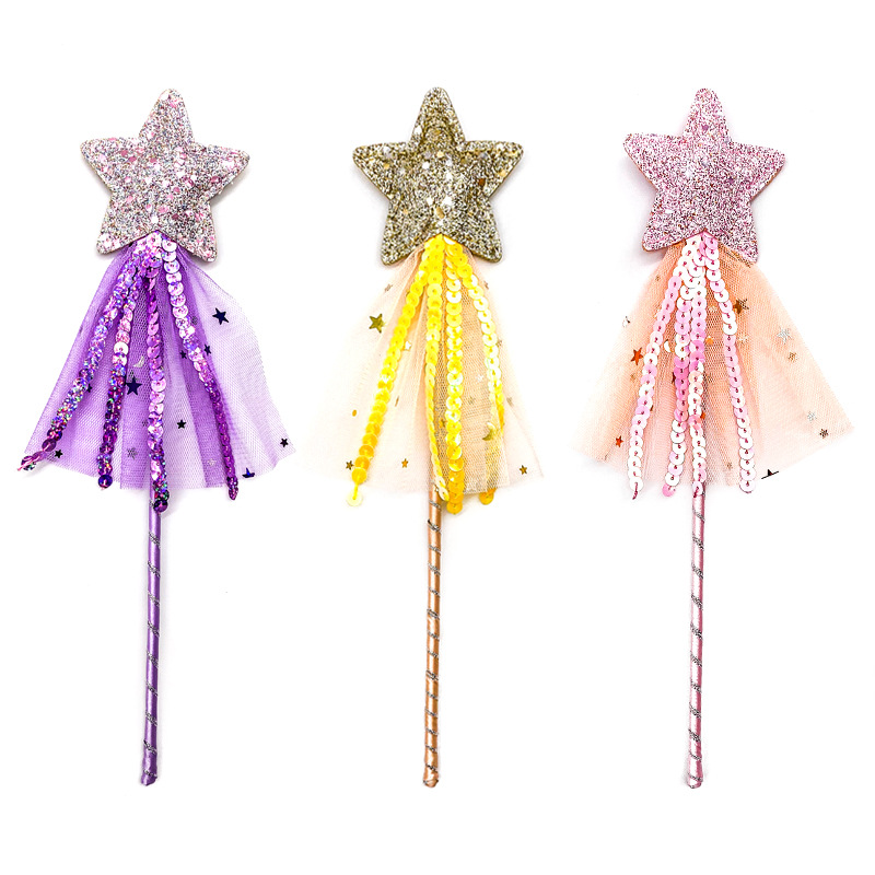 Hitherto the Children star fringed Birthday fairy cane Halloween net fairy magic Wand cat Stick prop Hitherto the Children star fringed Birthday fairy cane Halloween net fairy magic Wand cat Stick prop