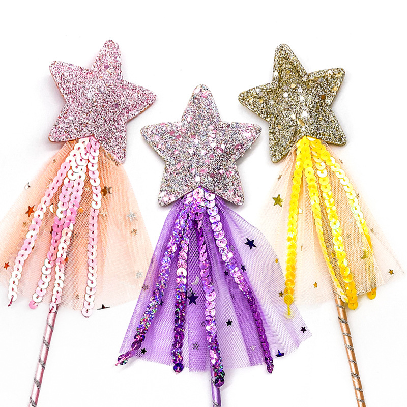 Hitherto the Children star fringed Birthday fairy cane Halloween net fairy magic Wand cat Stick prop Hitherto the Children star fringed Birthday fairy cane Halloween net fairy magic Wand cat Stick prop