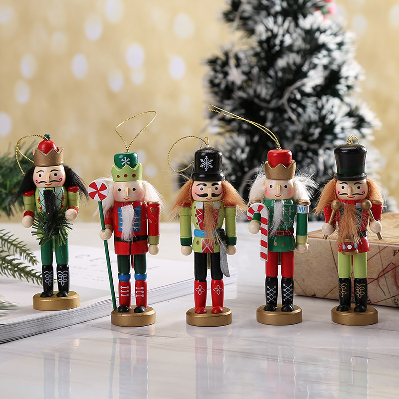 Gift Nutcracker Puppet King Soldier 12cm Set 5 Children&#039;s Room Decorations and Ornaments One Product Dropshipping