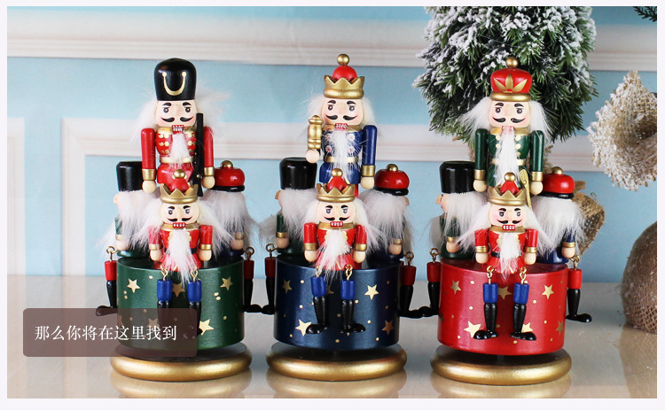 European-Style Hand Painting 23cm Nutcracker Rotating Music Box Crafts Decoration Home Wooden Music Box European-Style Hand Painting 23cm Nutcracker Rotating Music Box Crafts Decoration Home Wooden Music Box