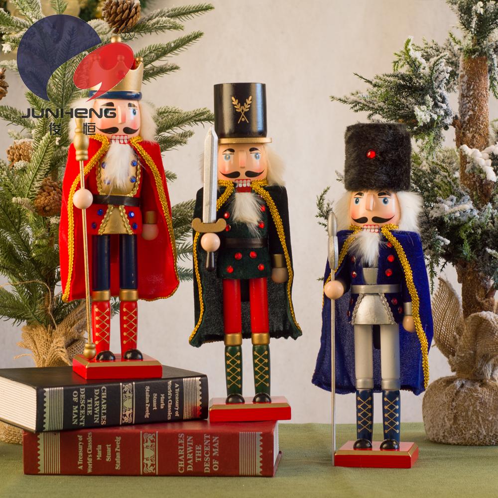 Junheng craft walnut soldiers hand-painted wooden nutcracker home decoration gift Christmas small gift