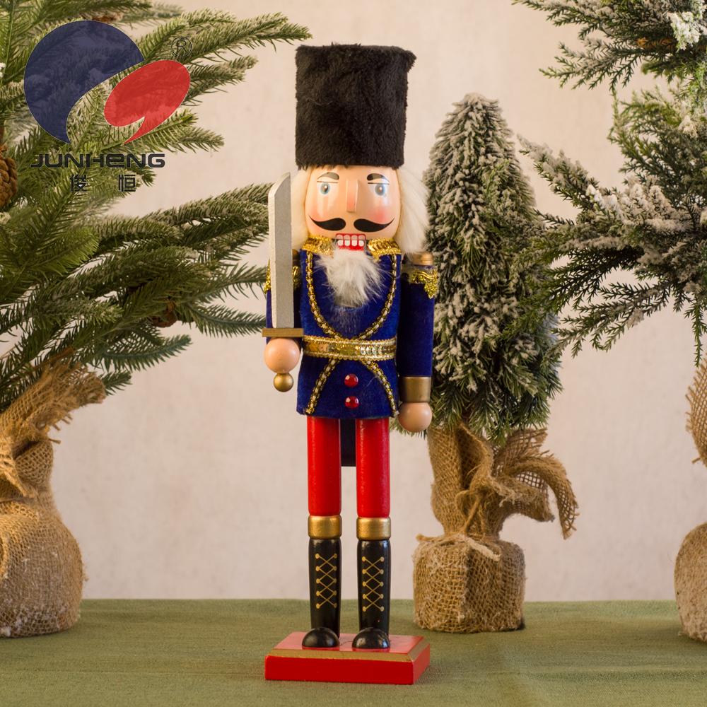 Junheng craft walnut soldiers hand-painted wooden nutcracker home decoration gift Christmas small gift