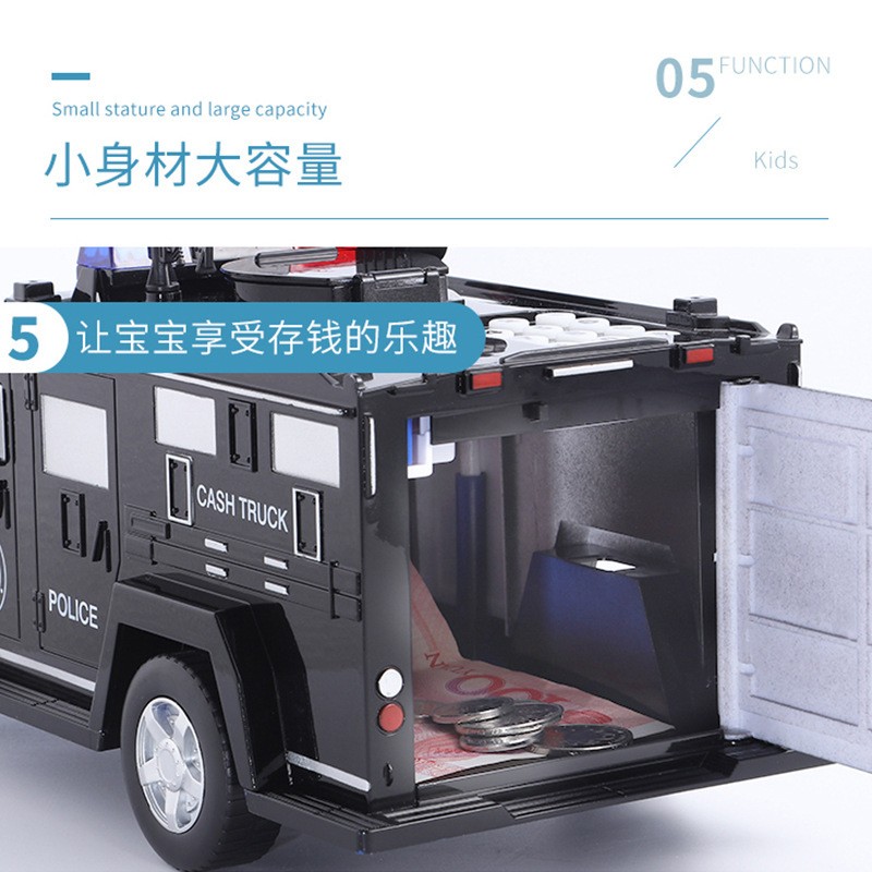 Humvee Bank Note Transport Car Piggy Bank Children&#039;s Toy Creative Automatic Money Roll Fingerprint Password Cartoon Large Capacity Piggy Bank