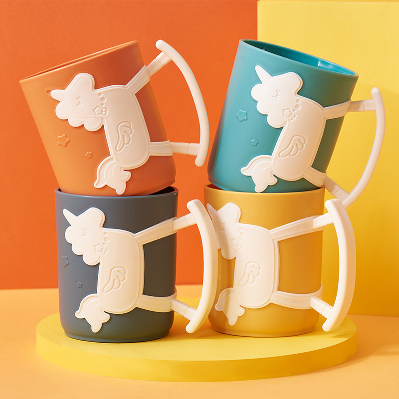 New Children&#039;s Funny Trojan Water Cup Creative Cartoon Children Teeth Brushing Cup Household Minimalist Toothbrush Cup Washing Cup