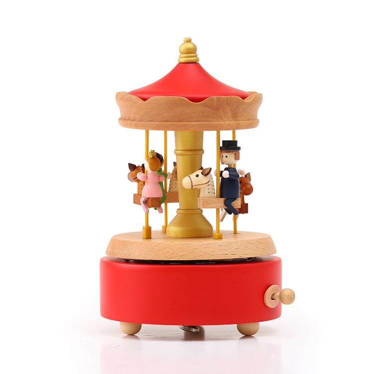 Creative Rotational Trojan Music Box Music Box Children&#039;s Toy Carousel Home Decoration Christmas Decorations