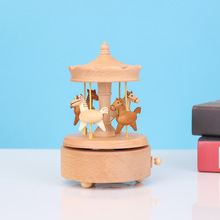 Creative Rotational Trojan Music Box Music Box Children's Toy Carousel Home Decoration Christmas Decorations